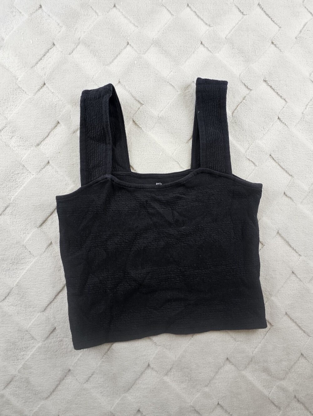 Daily Practice by Anthropologie Ribbed Tank Top Womens Medium Black
